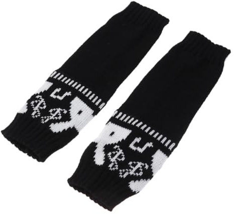 VALICLUD Armwärmer Aus Wolle Mit Daumenloch-design Fingerlose Handschuhe Für Damen Winterhandschuhe Zum Schutz Vor Kälte Armmanschetten Für Alltagsgebrauch Schwarz