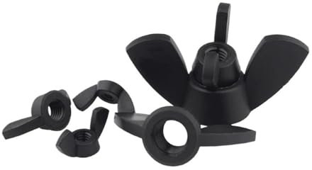 LMPVPDGADZ M3 M4 M5 M6 M8 M10 M12 Nylon-Flügelmutter, Kunststoff-Barrenmutter, Kunststoff-Schmetterlingsmutter aus Kunststoff(Black,M5 (20pcs))