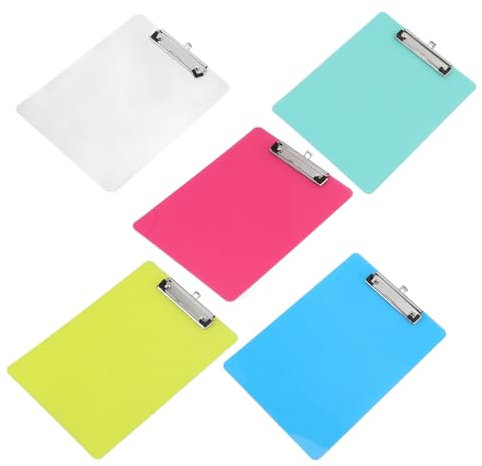 MINAOLULUS 5pcs Porte-bloc A4 en Aluminium et Pp Pince pour Organiser Documents et Stockage, Planchette à Clip Portable pour Bureau et Étudiants