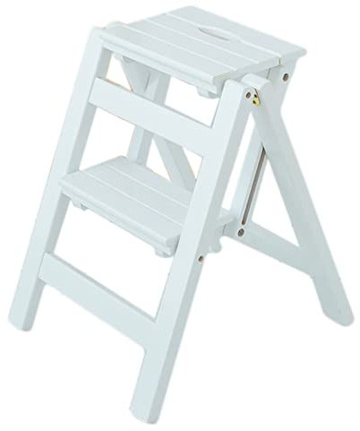 SFSLBFB Kletterhocker, Klappleiter für den Innenbereich, Holzleiter, Klappleiter, Holzleiter, tragbarer Leiterstuhl, rutschfest, kompakt, sicher, für Zuhause, Kleiner Hocker, Treppenstuhl, B