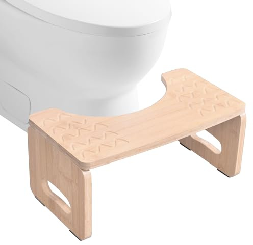 Sgabello da toilette in bambù, sgabello da toilette pieghevole per adulti, sgabello da bagno sano e portatile a piedi per WC Squatty Potty per costipazione, gonfiore