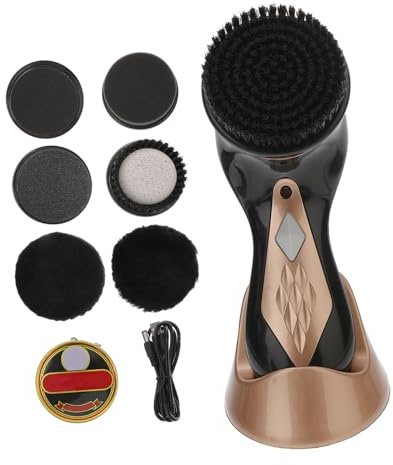 BESPORTBLE Portable Electric Shoe Polisher Brush Kit – Rechargeable Leather Cleaner Gold Finish for Shoe Types – for Home and Travel Use