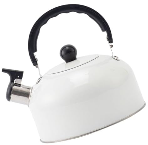 SOIMISS Bouilloire Sifflante à Thé 3l Blanche En Acier Inoxydable Alimentaire Avec Poignée Ergonomique Bouilloire à Thé Cuisinière Pour Infusion Et Café