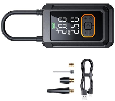 Pompe di aria elettriche portatili 150PSI Gonfiatore per pneumatici ricaricabile con display digitale per auto moto palla USB C ricarica torce elettriche Powerbanks accesso auto pompe ad aria batteria