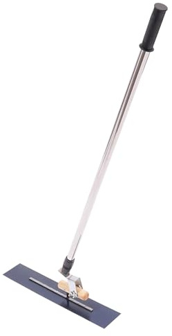 Pyroarle Concrete Trowel 19.69*3.94in Concrete Trowel with Long Handle Adjustable Telescopic Rod 3.61-6.56ft, Domestic and Industrial Cement Surface Smoothing Tool w/Concrete Finishing Shoes, Silver