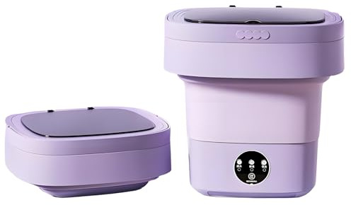 Lavatrice portatile da viaggio piccola da 8 l, mini lavatrice pieghevole con centrifuga per campeggio e viaggi, lavanderia a risparmio energetico per biancheria intima, vestiti e calze