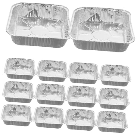 Gadpiparty 30 pezzi Vaschette in Alluminio Usa e Getta per Forno e Friggitrice ad Aria Teglie Quadrate Resistenti ad Alte Temperature per Cottura al Forno Conservazione e Takeaway