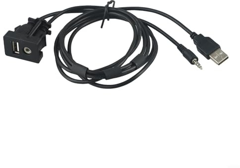Port USB encastré et panneau de câble auxiliaire de 3 5 mm pour voiture pour tableau de bord adapté pour l'entrée audio et l'alimentation de l'appareil