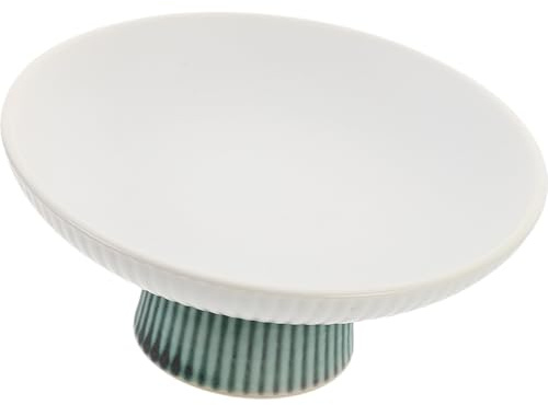 LOORGVEL Bandeja para Servir Frutas y Aperitivos Vintage de Porcelana Blanca Pedestal, Resistente y Ventilada, para Uso en Cocina, Bar y Decoración de Eventos