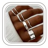 Chriscoco 7 Pièces Bague Femme Réglables Empilable Ouvert Bagues Argent Or