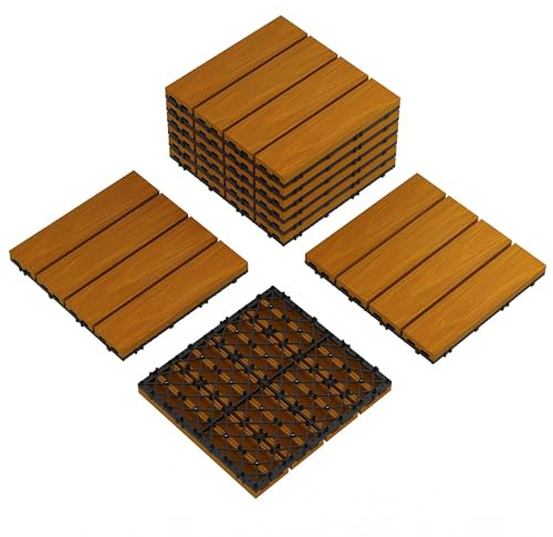 WPC Interlocking Decking Tiles Waterproof Click‑Fit Patio Floor Tiles