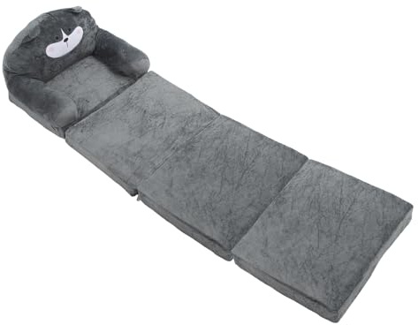 aqxreight 2 i Hopfällbar Soffa Tecknad Djur Barnsoffa Cabriolet Småbarnsstol för Läsning Vila Inomhus Utomhusbruk Mjuk Bärbar Slitstark (Vikbar i fjärdedelar)