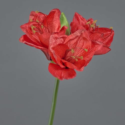 artplants.de Künstliche Amaryllis, rot, 55cm - Seidenblume - Textilblume