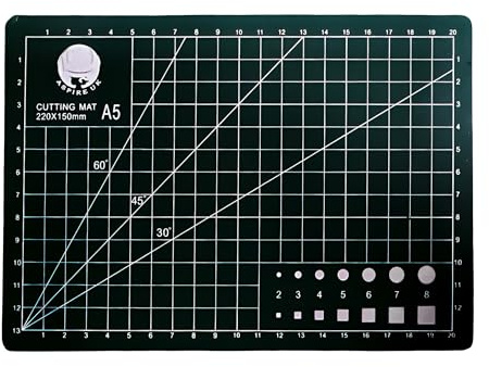 ASPIRE UK A5 Self Healing Cutting Mat Non-Slip Craft & Quilting Mat with Printed Grid Lines – Ideal for Precision Cutting & Professional Use