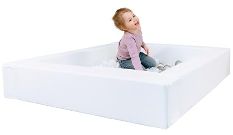 IGLU Soft Play Ball Pit für Kinder im Alter von 1-7 Jahren Ballbad für Kleinkinder Laufstall für Babys in Weiß