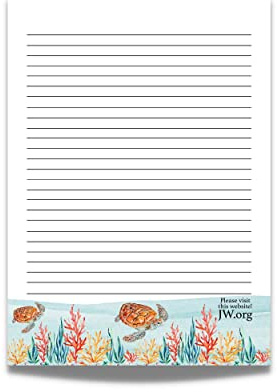 JW Letter Writing A4 Pad Stationery Paper Lined Gift Notepad Writing Sheets (Sea Turtle)