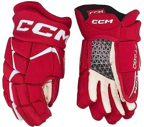 CCM Jetspeed FT680 Eishockey Handschuhe Senior (Rot/Weiß, Größe: 14)