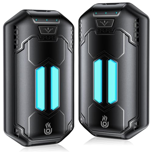 Handwärmer Elektrisch Split 2er-Pack 6000mAh, OUTJUT Tragbare Taschenwärmer 3 Heizmodi Wiederaufladbar Handwärmer Outdoor Sport, Golf, Camping im Winter