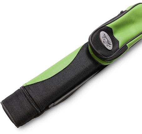 BAIZE MASTER Oval Tri-Tube Snooker Pool Cue Case - Holds One 2 Piece Cue (Green)