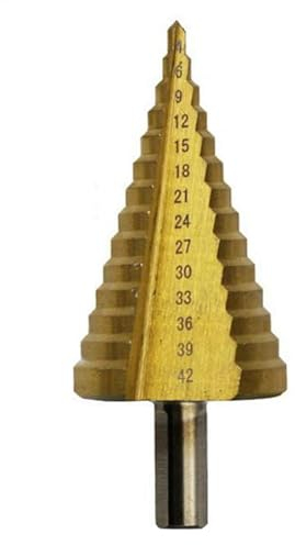 ARVALOLET Titanbeschichteter Stufenbohrer 4-42 mm, HSS Lochschneider for Holz und Metall, Präzisionswerkzeug