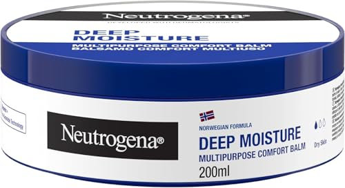 Neutrogena Formula Norvegese Balsamo Comfort Multiuso Idratazione Intensa, Crema corpo, viso e mani, Crema mani riparatrice con 15% Glicerina, Crema corpo idratante pelle secca, 200 ml