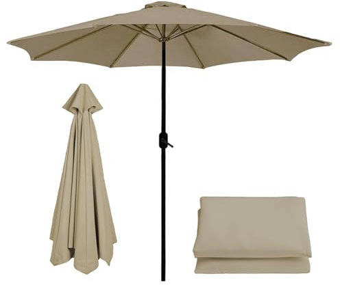 Sonnenschirm Ersatzbezug, 200/270/300cm 8 Streben/6 Streben, Ersatz-Bezug Für Sonnenschirm, UV-Schutz Ampelschirm Bezug, Wasserdicht Schirmbezug Sonnenschirm Ersatzteile(Color:Top color,Size:8 ribs-2.