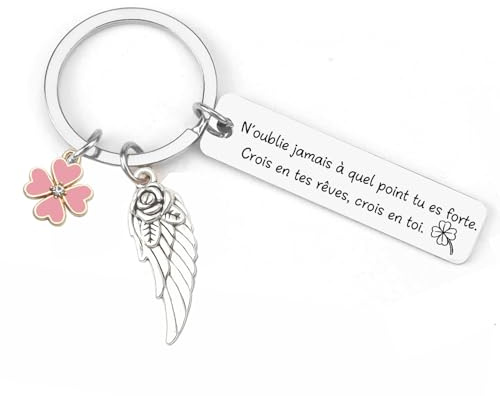 MNBVBV Porte clef Merci pour tout ce que tu as fait pour moi Cadeau merci Nounou Porte-clés Collègue porte clef amitié Meilleure Amie Porte-clés Amitié Toujours Bestie Cadeau D'anniversaire