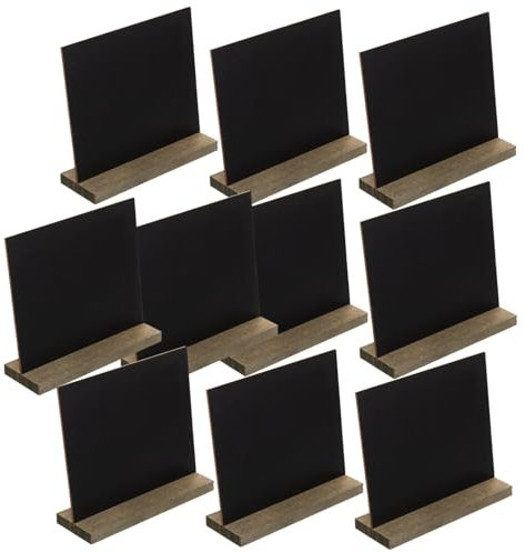 CAXUSD 10stücke Mini-kreidetafel Aus Holz Diy Tafeln Deko-tafel Memo-board Für Haus Schule Bar Laden Türdeko Fensterdeko Willkommensschild Menütafel Kreativität Zuhause Haustür Klassenzim