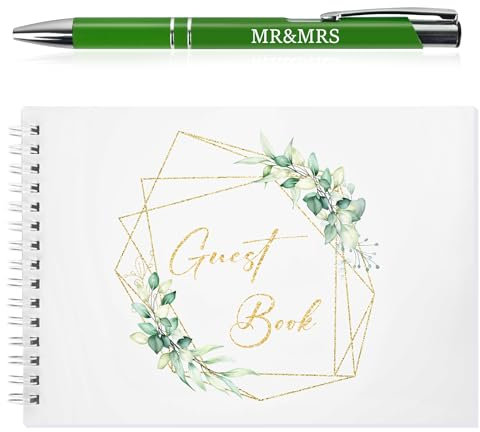 Lemicin Wedding Guest Book Personalised Wedding Guestbook with Pen Wedding Books for Guests to Sign Engagement Idea Gift Keepsake Favours