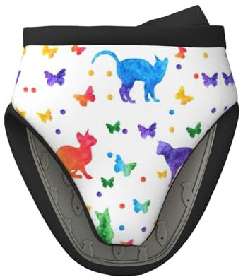 1 mini maniques en silicone résistant à la chaleur motif papillon à pois et chat gants de cuisine pour la pâtisserie, la cuisine