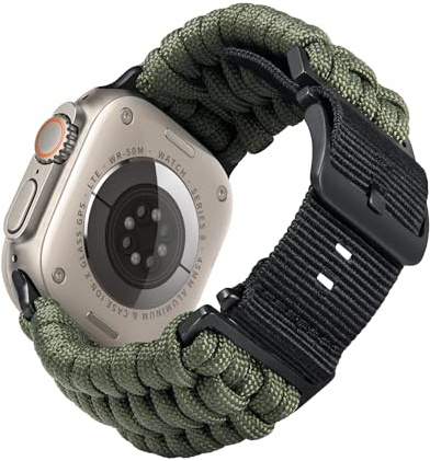 BINLUN Compatible avec Apple Watch Bracelet 49mm 46mm 45mm 44mm 42mm, Bracelets en Paracorde Tressé Nylon de Remplacement Idéal pour iWatch Ultra3 Ultra2 Ultra SE3 Séries 11/10/9/8/7/SE/6/5/4/3/2/1