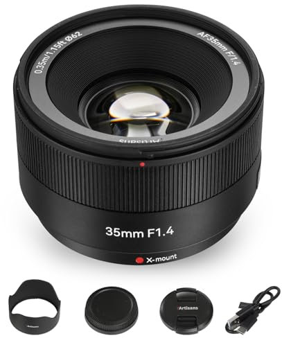 7artisans AF 35mm F1.4 Auto Focus Lens for Fuji, APS-C Portrait Prime Lens Compatible with Fuji X-Mount Cameras, Weatherproof Design & Type-C Upgradability