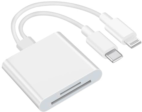 1 lecteur de carte SD USB C avec double fente pour microSD/SD, lecteur de carte SD Lightning USB C pour SD/TF, lecteur de carte SD, lecteur de carte mémoire pour iPhone/iPad/Macbook/téléphones Android