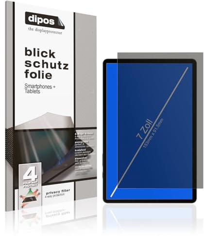 dipos Blickschutzfolie für Universalgröße 7 Zoll (153 x 91,5 mm) | Displayschutz matt mit 4-Wege Sichtschutz-Effekt, Privacy Filter, passt perfekt, kratzfest, blasenfrei, selbstklebend