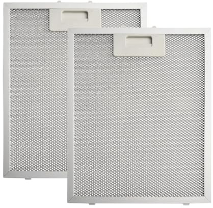 JoyousMall 2Pcs Cooker Hood Filter Metal Grease Filter, Aluminum Cooker Hood Grease Filter Metal Mesh Extractor Hood Filter, 300x240x9mm