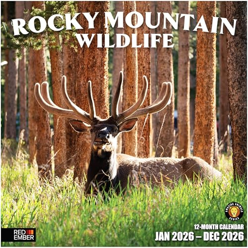 RED EMBER Rocky Mountain Wildlife 2026 Wall Calendar 12 Month | 12 x 24 Open | Thick & Sturdy Paper | Holiday Gift | Animal Calendar 2026
