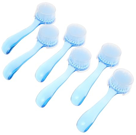 CIYODO 6Pcs Nail Cleaning Brushes Round Head Nail Dust Brush Set for Manicure Cleaning Dust Cleaning Tools for Salon and Home Use Easy Removal