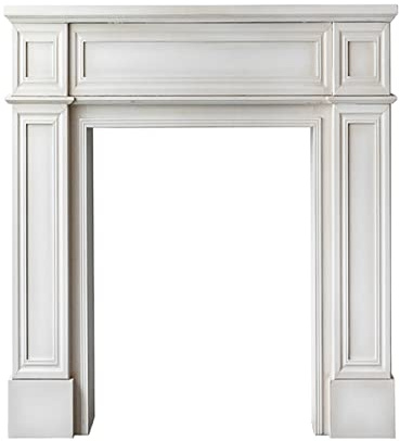 Marco de Chimenea Revestimiento De Chimenea, Estufa Eléctrica Simple, Moderna Europea, Envolvente, Gabinete Decorativo for El Hogar Madera, Repisa, Blanco(Pequeño)