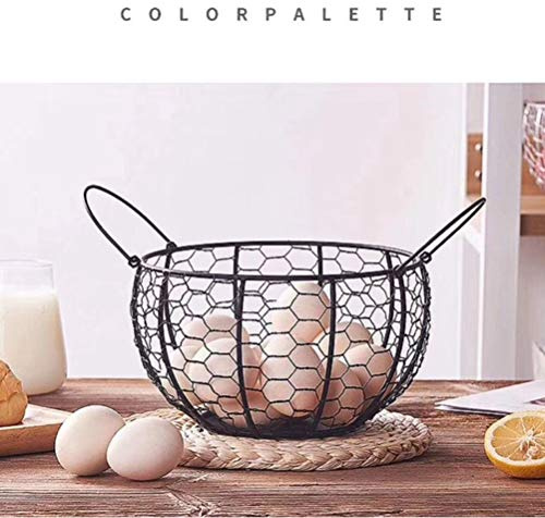 KIMISS Contenitore per Uova in Metallo, Dispenser per Uova Grande e Moderno per la e l'arredamento della Casa, Cestino per in Filo per Sode e Morbide (Colore assortito)