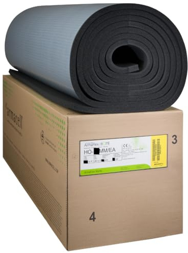 ArmaFlex HOME - Alfombrilla aislante autoadhesiva de 25 mm - 50 cm x 1 m, espuma de elastómero flexible para aislamiento térmico y acústico para camping, barco, casa y bricolaje – 10/19/25/32 mm
