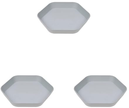 LÄSSIG Kinder Teller Kindergeschirr ohne Melamin, BPA-frei, aus Biokomposit/Plate Geo, grey-blue (Packung mit 3)