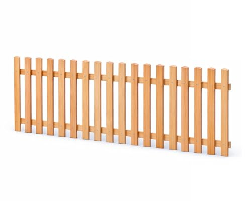 Gartenpirat Holzpaket Lattenzaun Lärche Typ B Länge 180 cm Höhe 120 cm | Vorgartenzaun mit Zaunlatten, Riegeln & Schrauben | Komplettset zur einfachen Montage