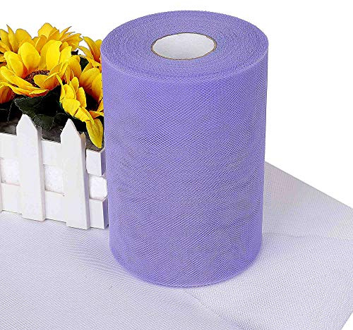 QIMEI-SHOP Tüll Rolle 15cm x 91m Rollen Tüll für DIY Tutu Rock Handwerk Hochzeit Weihnachten Party Dekoration Lila