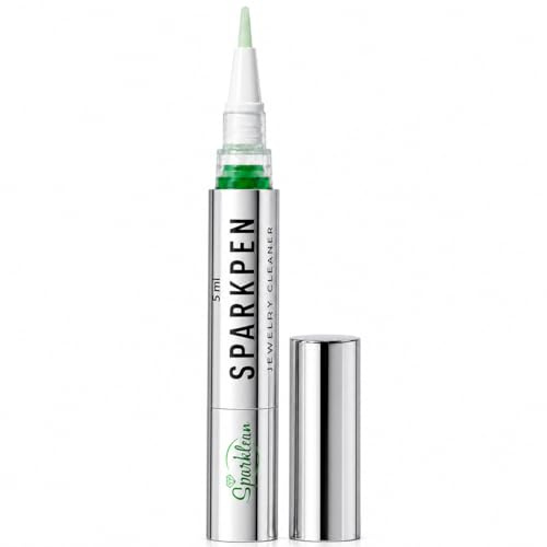 Sparklean PREMIUM JEWELRY CLEANER PEN | Cleans Diamond Rings, Silver, Gold, and Metal | Includes a Brush and Specialized Jewelry Cleaning Solution | 400 Uses per Unit | 4 Milliliters