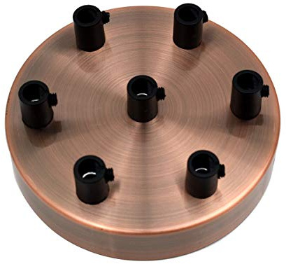 LEDSone Deckenrosette aus Metall für Hängelampe (7 Ausgänge Kupfer)