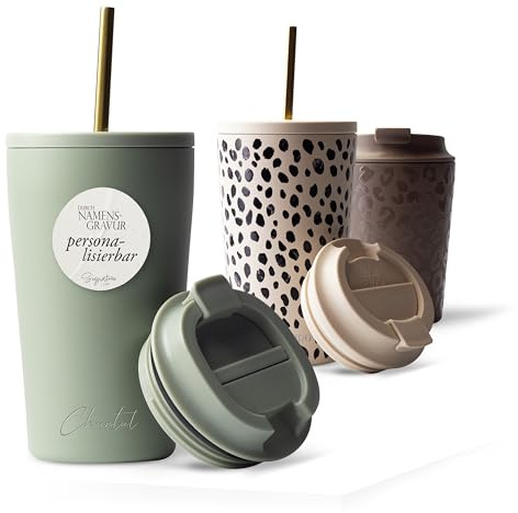 MAMEIDO Thermobecher personalisiert 470 ml, Kaffeebecher to go mit Namen aus Edelstahl doppelwandig isoliert, auslaufsicher, Namensgravur als personalisiertes Geschenk (personalisiert)