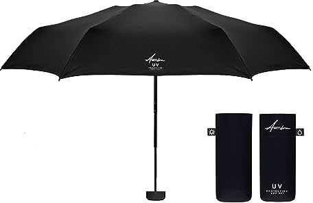 AMBRA Sturmfester Mini Reise-Regenschirm mit UV-Schutz | Ergonomischer Griff | Korrosionsgeschützt | Windkanal-getestet | Zertifizierter UV-Schutz