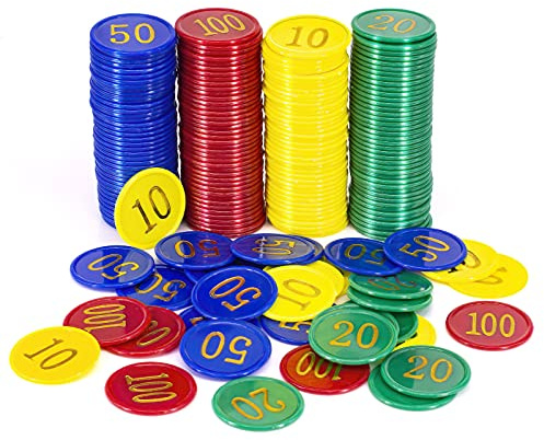 Wrzbest Plastic Poker Chips 160 Poker Chip Set with Storage Box,Denomination Printed Casino Style Chip for Texas Home Holdem Poker Game Nights,Blackjack or Roulette Games,Casino Parties (160 pcs)