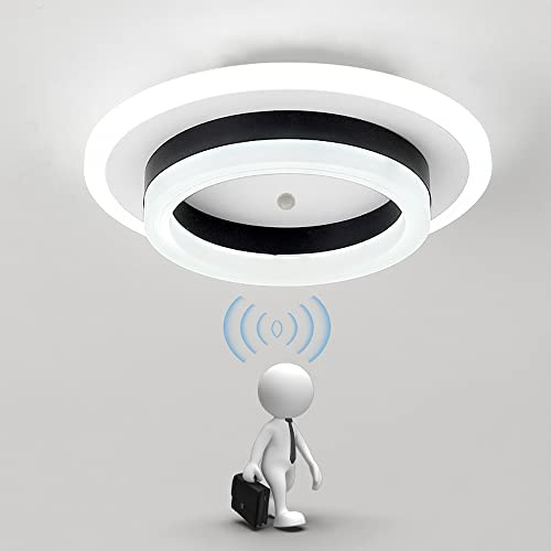 Modern Rund LED Deckenlampe mit Bewegungsmelder Innen Sensorlampe Deckenlampe mit Bewegungssensor Flurlampe mit Sensor 24W 6000K Deckenleuchtung für Flur Veranda Garage Treppe Keller Garage BüRo Lampe
