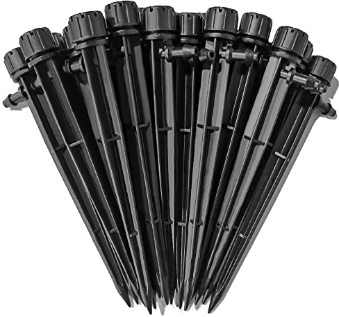 Aongray Irrigation Dripper Drip Kit,360 Degree Adjustable 8 Holes Watering System Micro Flow Drip Irrigation Kit, Water Irrigation Sprinkler Connector for 4mm/7mm Tube(50pcs)